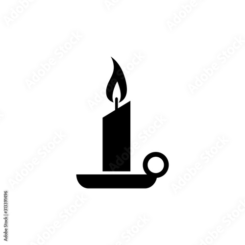 Candle icon, logo isolated on white background