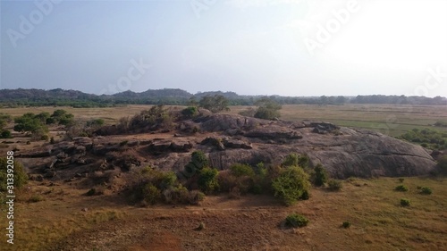 View of the rocky landscape close to Arugam bay