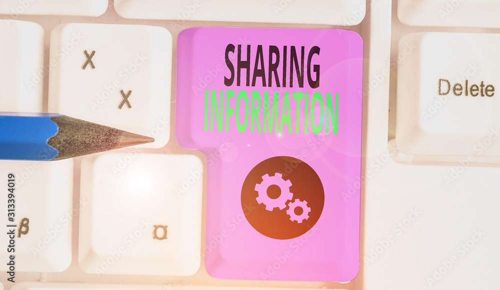 Handwriting text writing Sharing Information. Conceptual photo exchange of data between various organizations Handwriting text writing Sharing Information. Conceptual photo exchange of data between various organizations