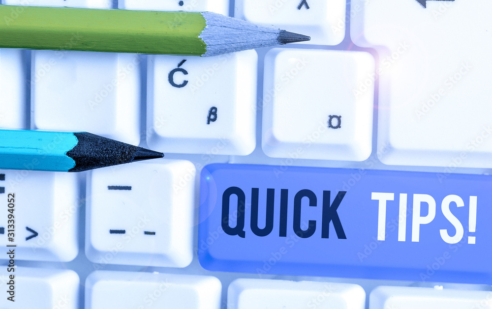 Conceptual hand writing showing Quick Tips. Concept meaning small but particularly useful piece of practical advice Conceptual hand writing showing Quick Tips. Concept meaning small but particularly useful piece of practical advice