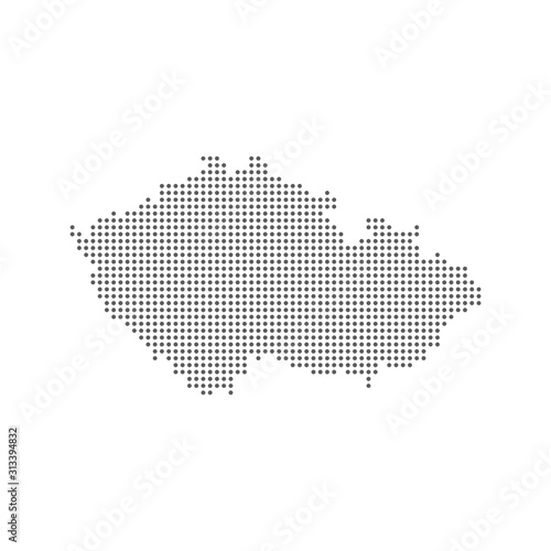 Dotted polka dot particle map of Czech Republic