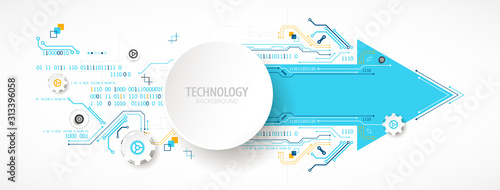 Abstract technology circuit board. Communication concept. Arrow theme.