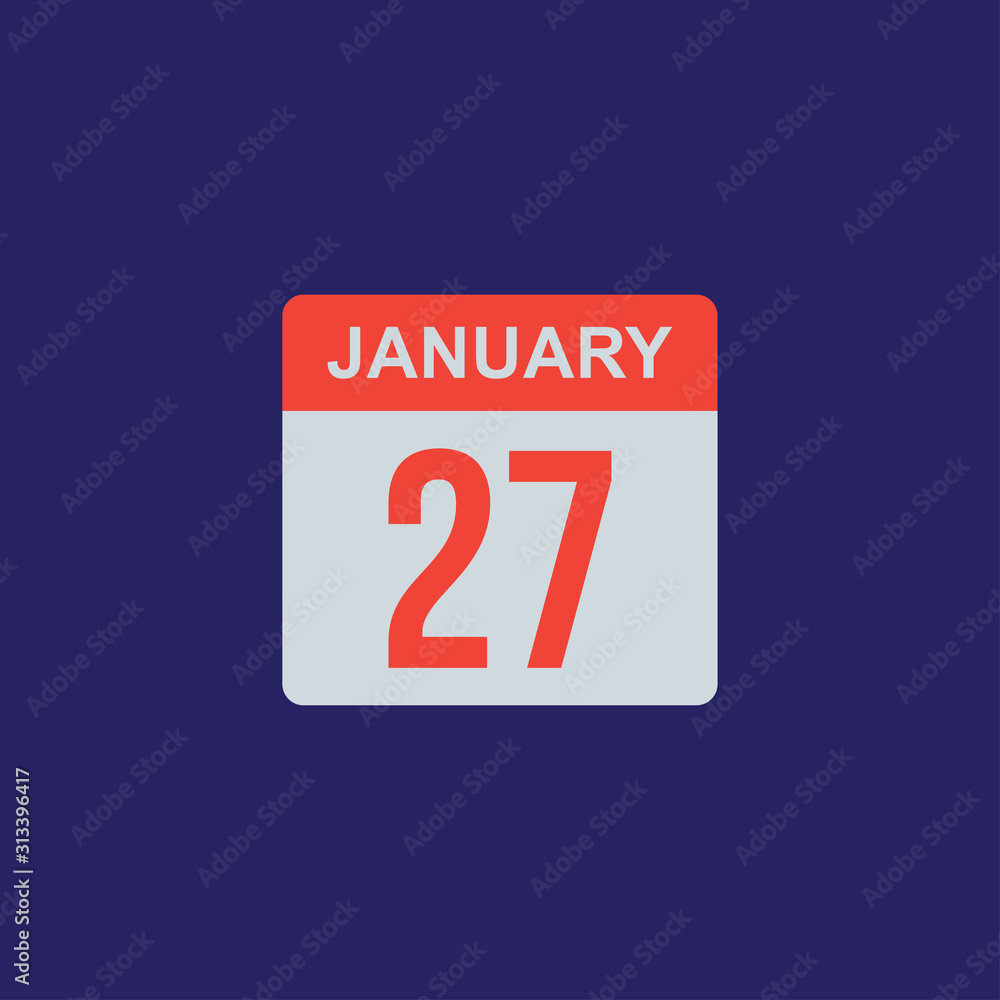calendar - January 27 icon illustration isolated vector sign symbol calendar - January 27 icon illustration isolated vector sign symbol