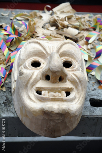 Swabian Alemannic Fasnacht ancient mask - Fasnacht Maske Schnitzerei
