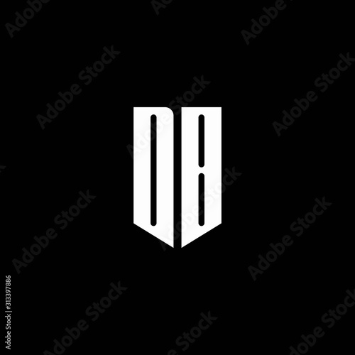 DB logo monogram with emblem style isolated on black background