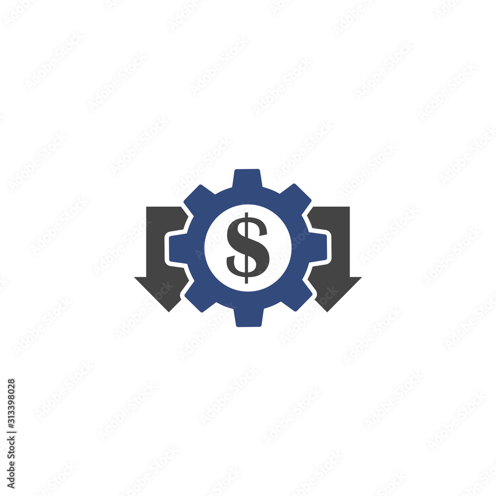 Cost reduction vector icon on white isolated background. Cost reduction vector icon on white isolated background.