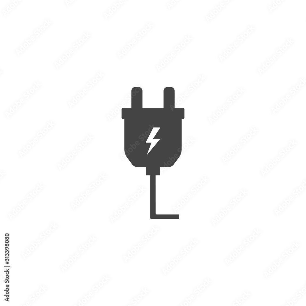 Obraz premium Vector icon electric plug on white isolated background.