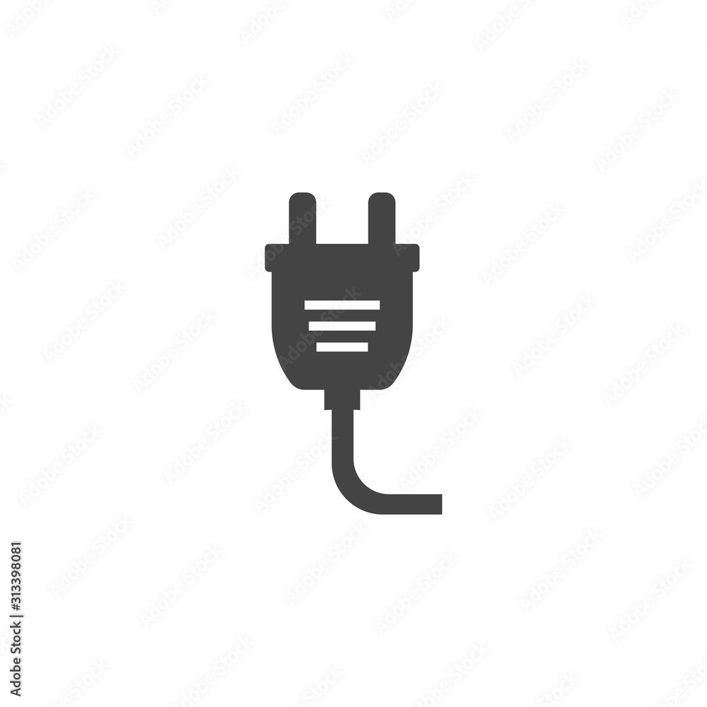 Vector icon electric plug on white isolated background. Vector icon electric plug on white isolated background.