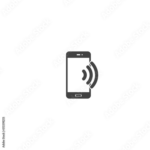 Vector wireless credit card payment icon on white isolated background.