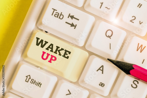 Fotografi Handwriting text Wake Up