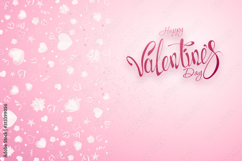 Valentine's day design, pink background. Sale poster blank love sale flyer.