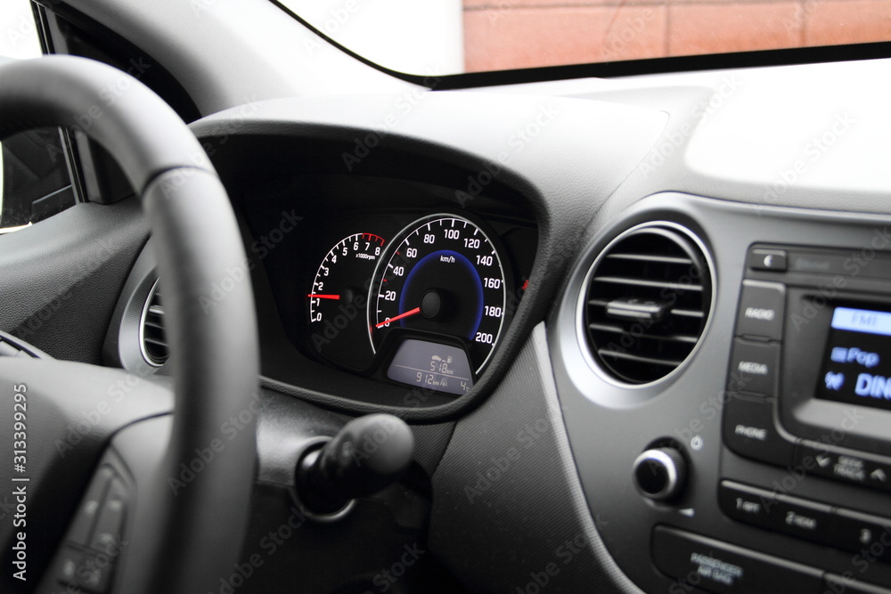 a modern dashboard in a car