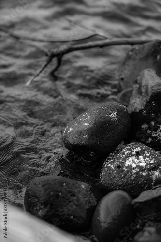 rocks on lake
