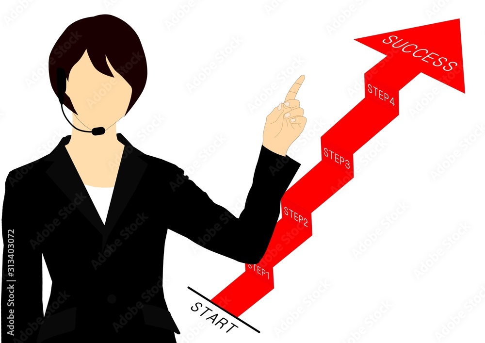 プレゼンする女性実業家