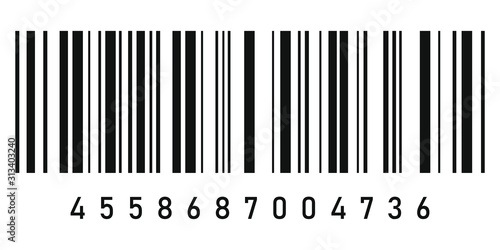 Barcode symbol icon. Vector illustration isolated on white background