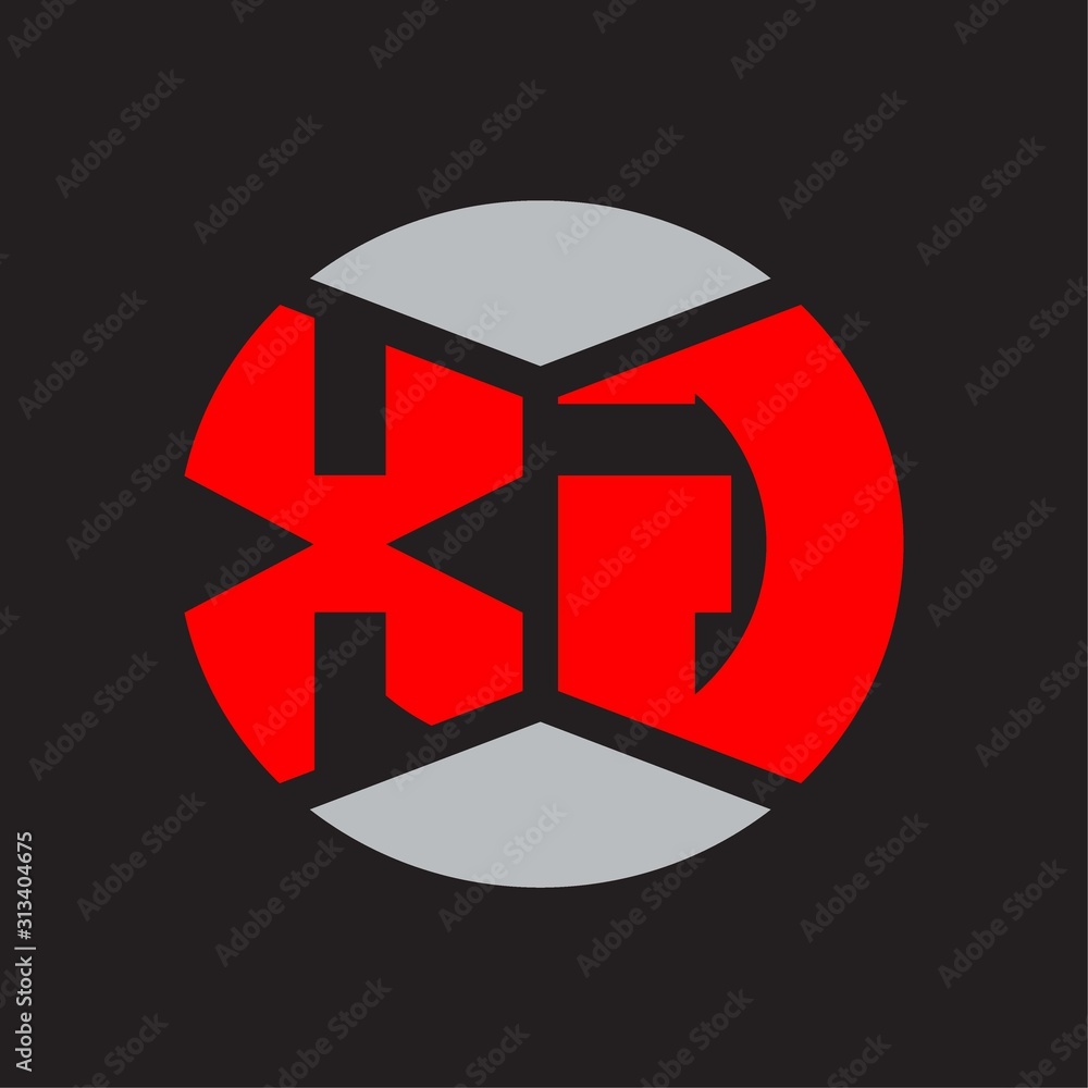 XG Logo monogram with piece circle ribbon style on red colors and black background XG Logo monogram with piece circle ribbon style on red colors and black background
