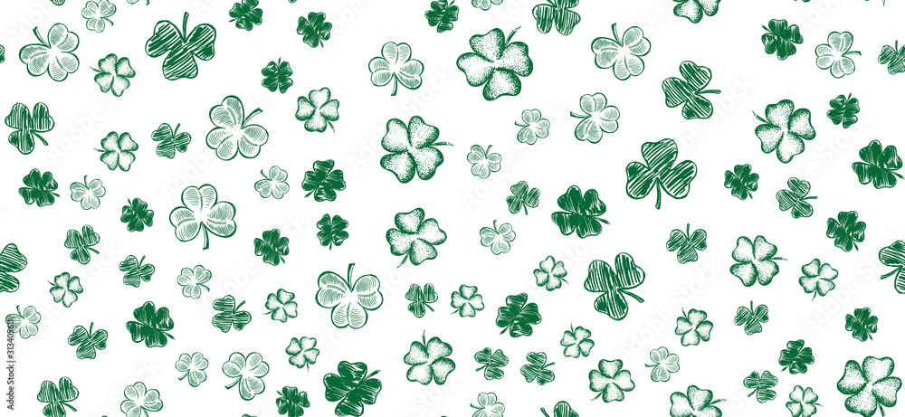 Patrick day. Sketch clover. Hand drawn illustration. Patrick day. Sketch clover. Hand drawn illustration.