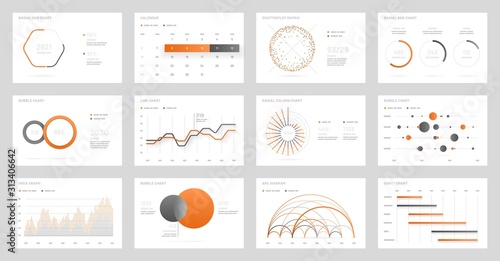 Big set of infographic tools. Use in presentation templates, mobile app and corporate report. Dashboard UI with big data visualization.