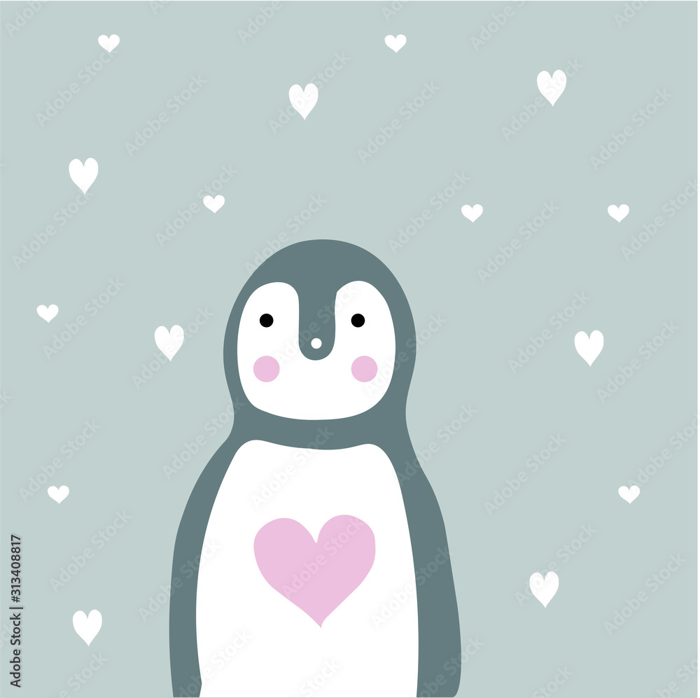 penguin animal heart cute penguin animal heart cute