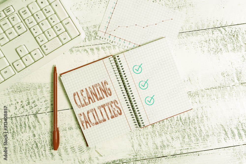 Conceptual hand writing showing Cleaning Facilities. Concept meaning