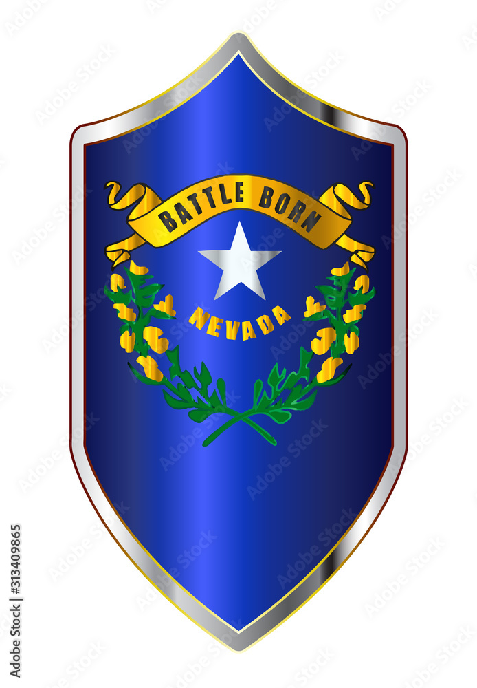 Nevada State Flag On A Crusader Style Shield Nevada State Flag On A Crusader Style Shield
