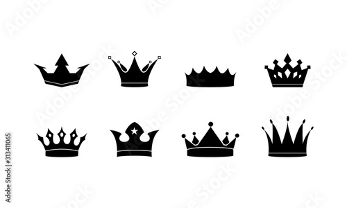 Luxury crown simple template vector logo design