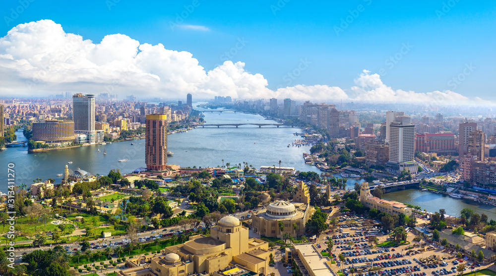 Panorama of Cairo cityscape