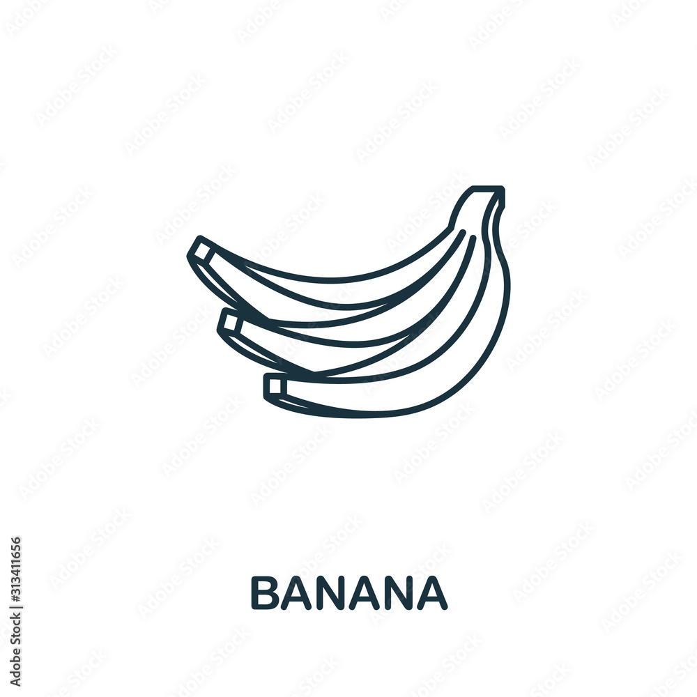 Banana icon from fruits collection. Simple line element Banana symbol for templates, web design and infographics
