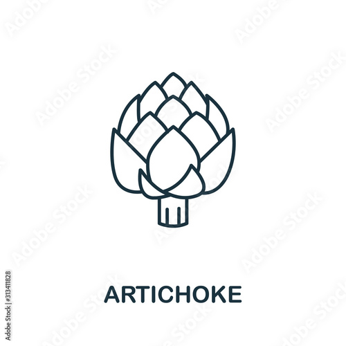 Artichoke icon from fruits collection. Simple line element Artichoke symbol for templates, web design and infographics