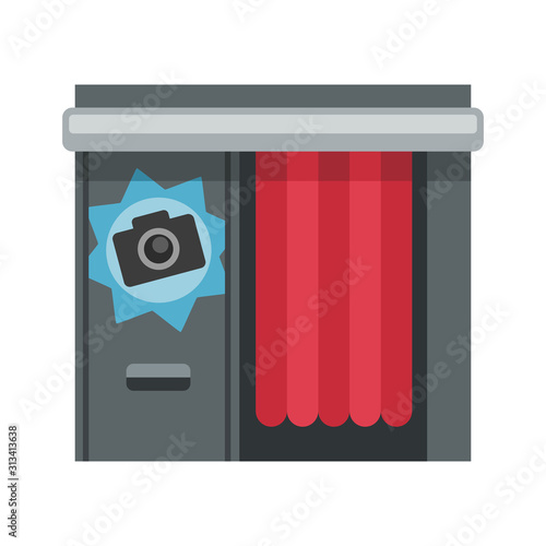 Photo booth on white background