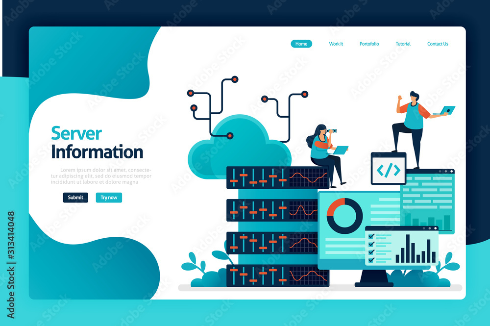 Server information landing page design. regulate flow of information in ...