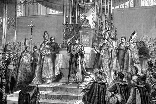 Fotografie Napoleon crowning himself King of Italy