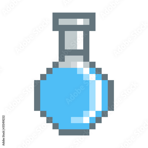 Pixel potion bottle on white background