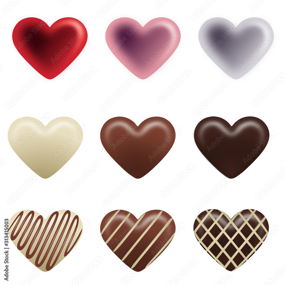   set heart shaped chocolates for valentine's day 