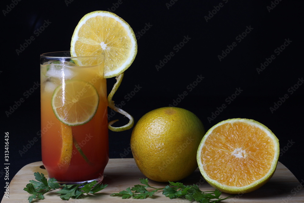 Natural orange and red currant juice Natural orange and red currant juice