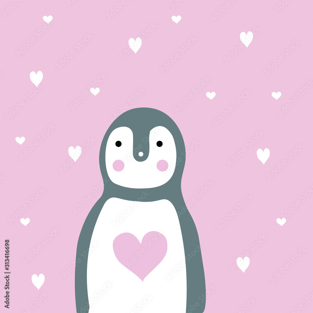 penguin pink pattern heart penguin pink pattern heart