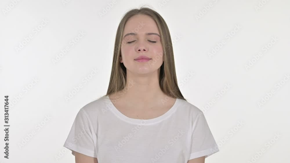 Portrait of Sleepy Beautiful Young Woman Yawning Portrait of Sleepy Beautiful Young Woman Yawning