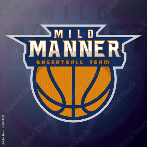 stock vector basketball emblem. sports logo illustration