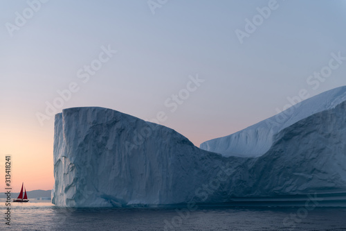 Beautiful landscape with large icebergs 