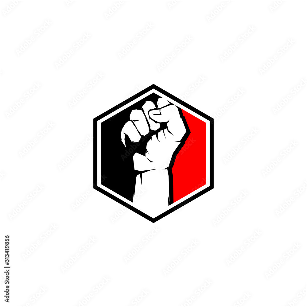 vector hand fist logo