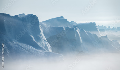 Beautiful landscape with large icebergs  photo