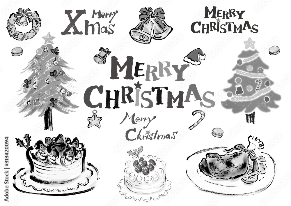 クリスマス クリスマス素材 クリスマスイラスト クリスマス文字 文字 Xmas Merryxmas Stock Vector Adobe Stock