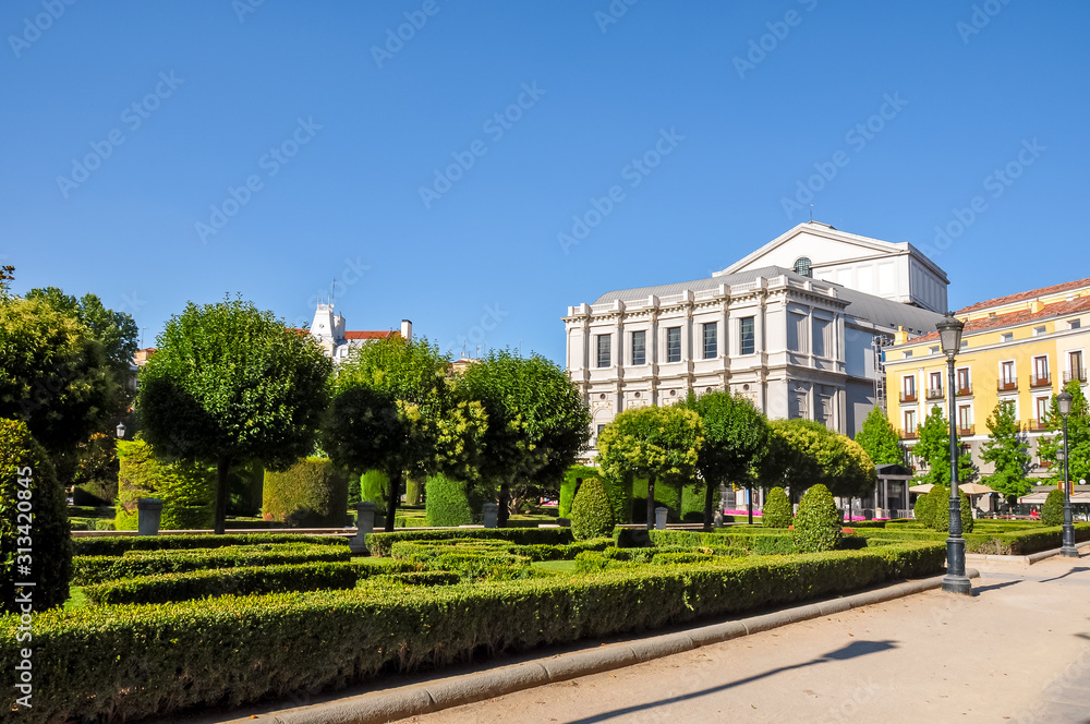 Royal theatre (Teatro Real) on Eastern square (Plaza de Oriente), Madrid, Spain