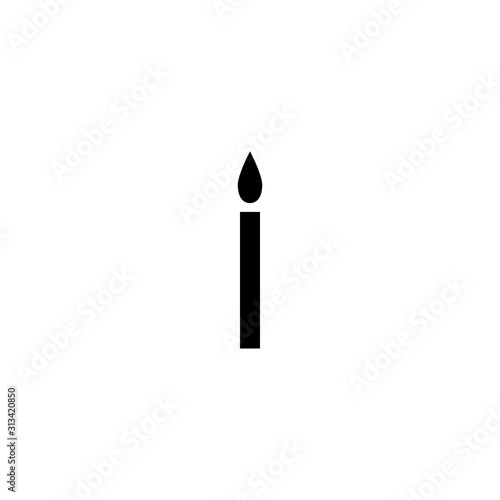 Candle icon. Birthday event symbol. Logo design element