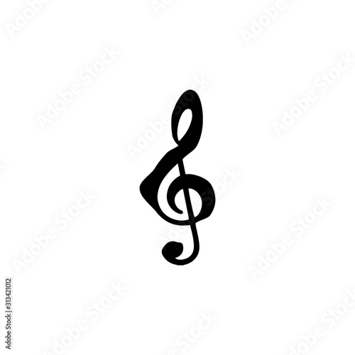 Music note icon. Melody symbol. Logo design element