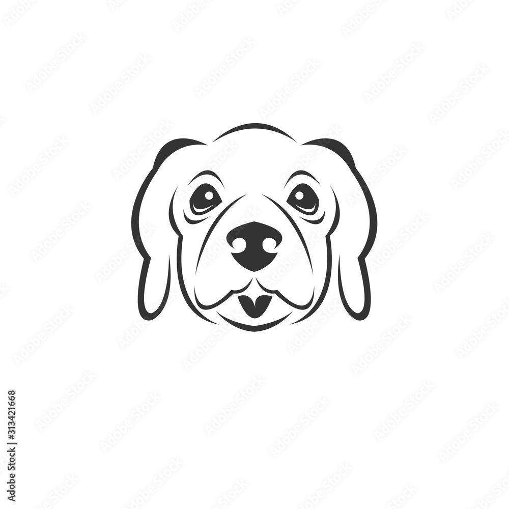 Vector image of an Dog black and white. design style. animal. art. symbol. logo. Illustrator. on white background. Mammals Vector image of an Dog black and white. design style. animal. art. symbol. logo. Illustrator. on white background. Mammals