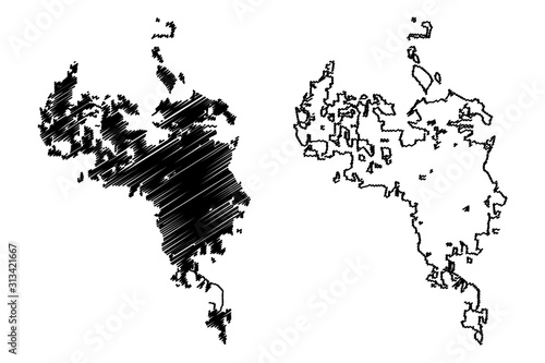 Cary City, North Carolina (United States cities, United States of America, usa city) map vector illustration, scribble sketch City of Cary map
