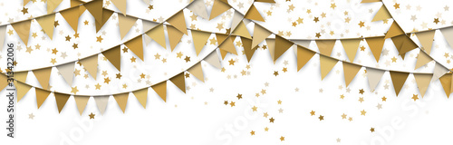 seamless colored garlands and confetti background