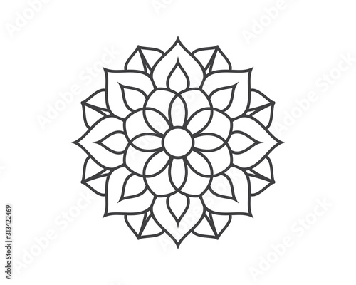 Simple Mandala Vector Design Template 006