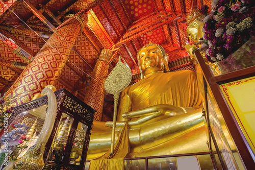 Luang Pho Tho in Wat Phananchoeng Worawihan. photo